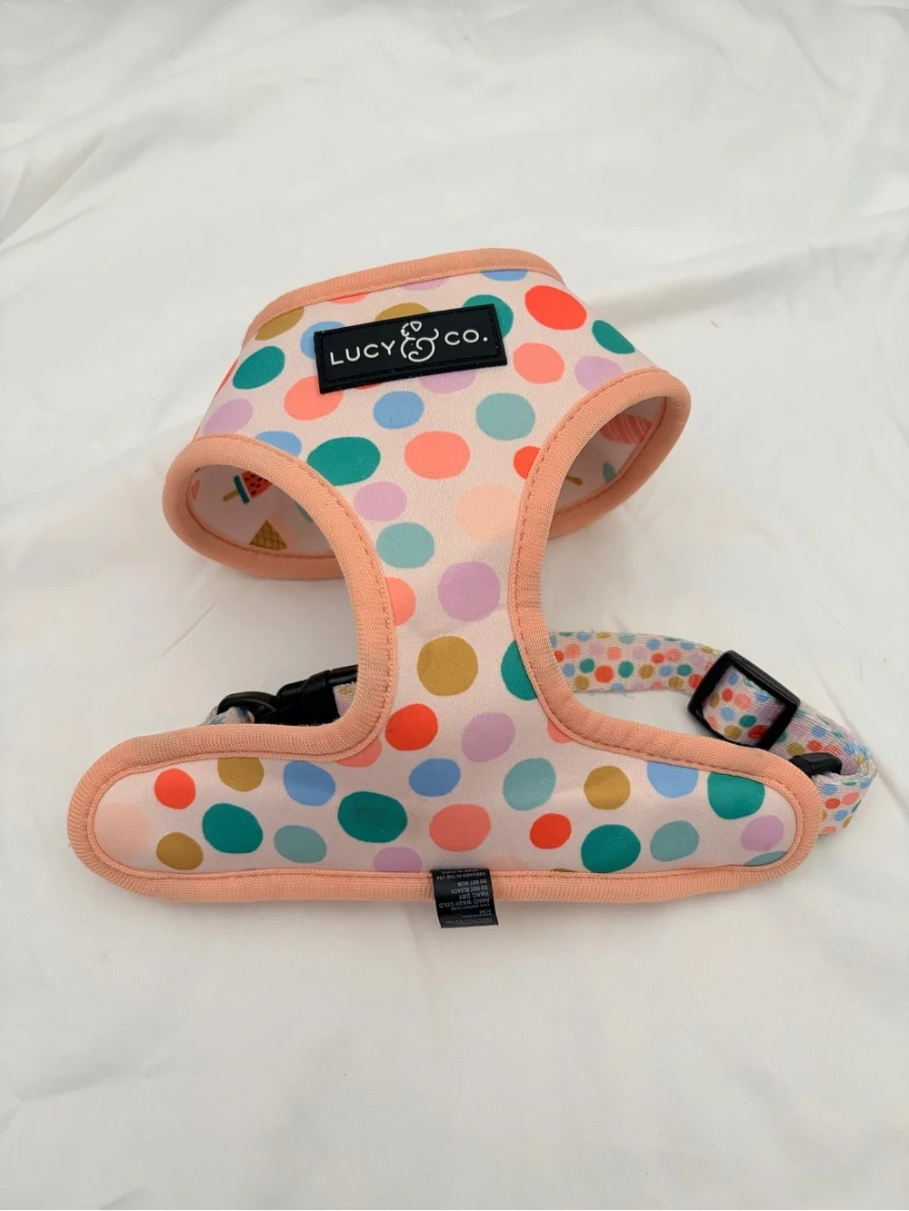 Pink Ice Cream and polkadot reversible Print Dog Harness
